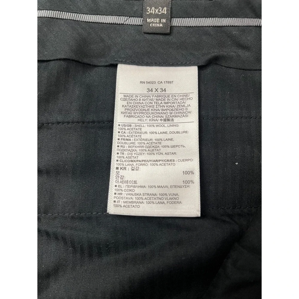 Banana Republic Tailored Slim Wool Dress Pants Mens 34x34 Gray‎ Cerruti Fabric